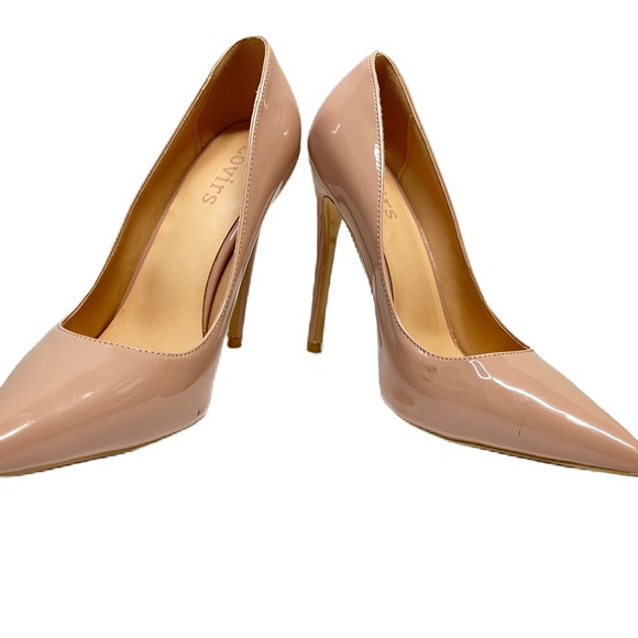 Lovris Woman's Pointed Toe Patent Pumps sz 7 blush pink - Picture 3 of 12